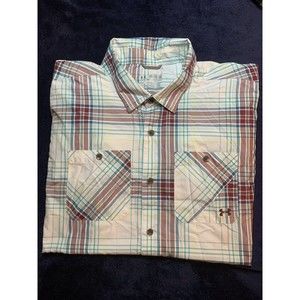 Under Armour Short Sleeve Button Shirt Heat Gear Vented OutdoorLoose Fishing 2XL